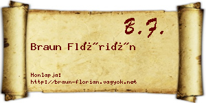 Braun Flórián névjegykártya
